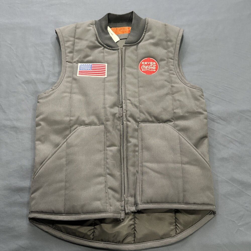 Red Kap Quilted Vest Mens S Coca-Cola Coke Workwear Trucker Reyes